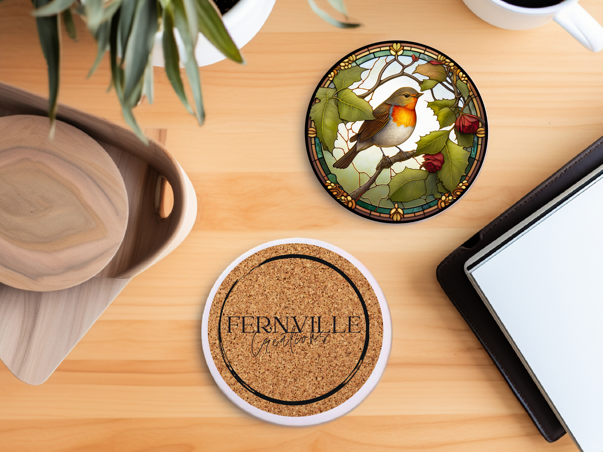 Fernville Creations - Wholesale Coasters - Robin Coaster, Bird Lover Gift, Nature Home Decor5