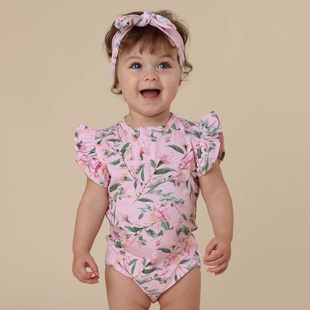 Snuggle Hunny - Wholesale Bodysuit (Non-Footed) - Baby - Pink Wattle Short Sleeve Organic Bodysuit0