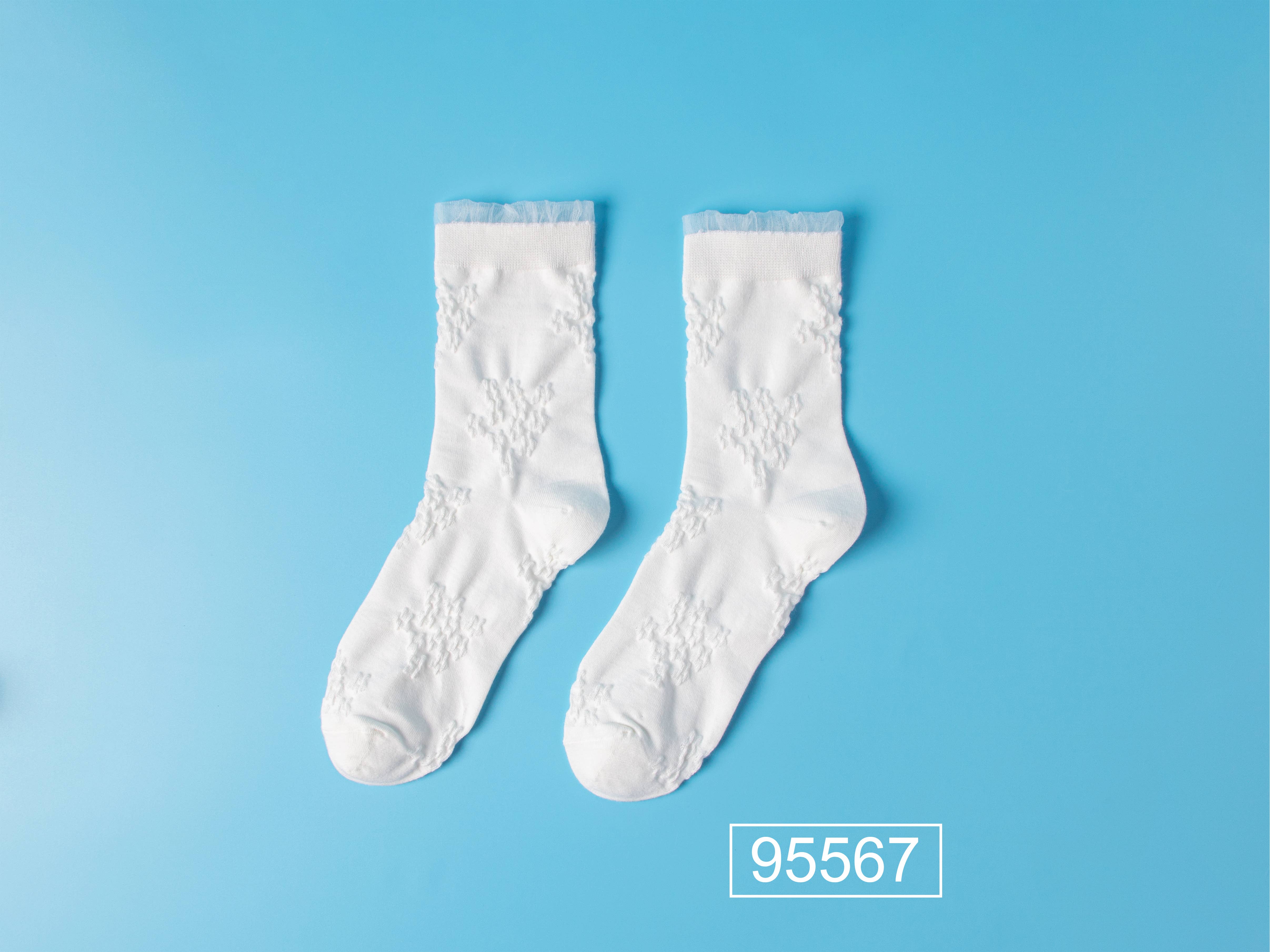 Marc JoJo - Wholesale Socks - Women's - ✨ White mid-calf socks in vintage Lolita style 🕊️🎀2