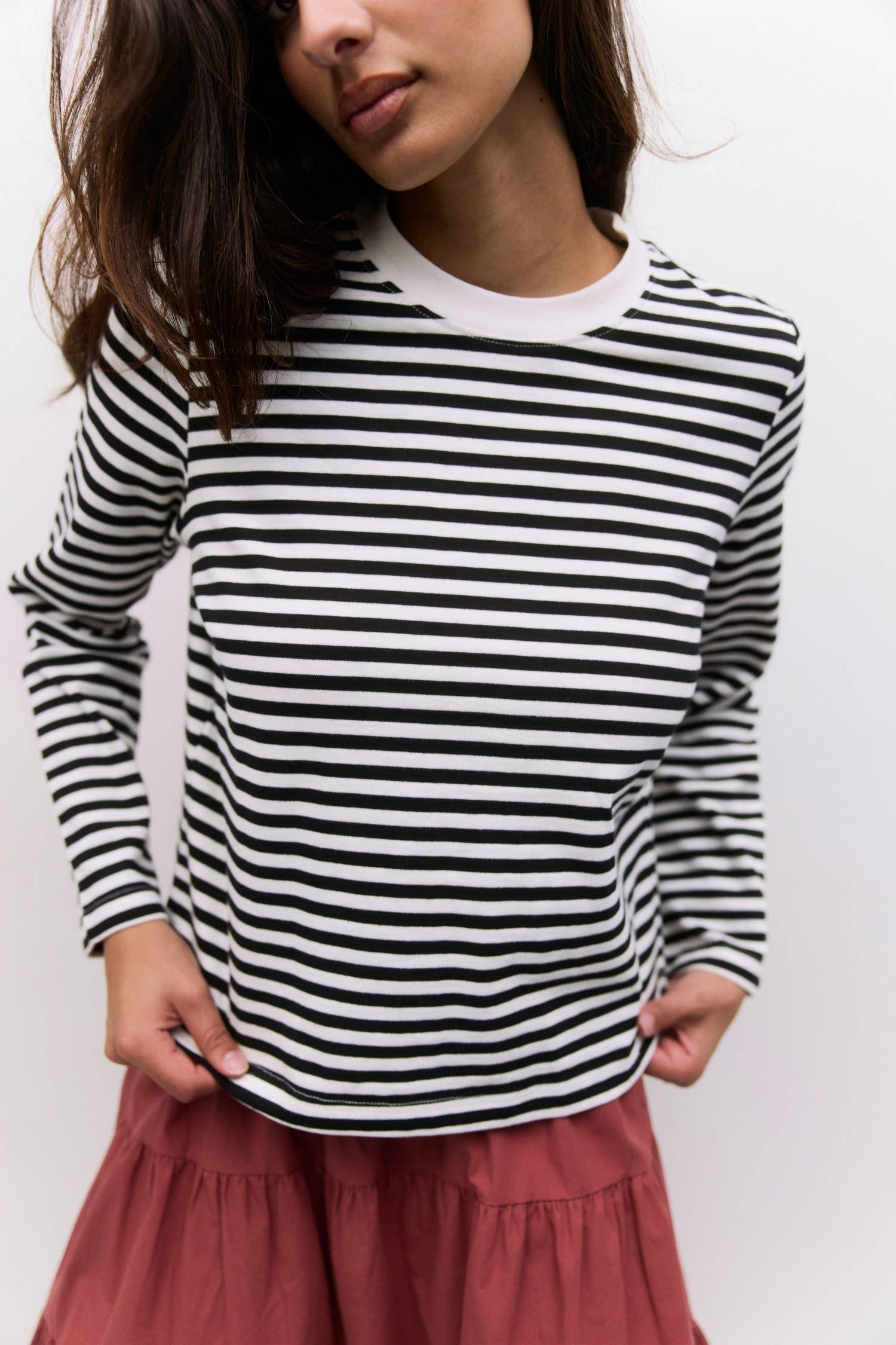MOD REF - Wholesale T-Shirt - Women's - The Kathleen Top | Women's Striped Long Sleeve T-Shirt

10