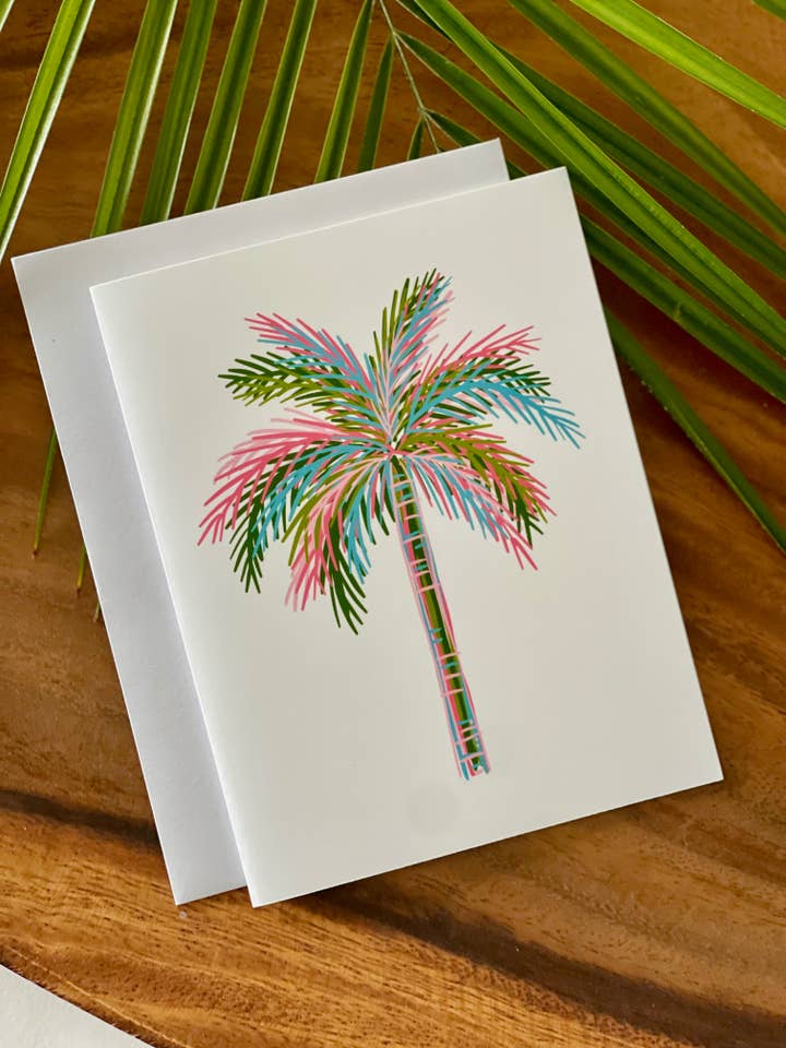 Palm Tree Greeting Card for wholesale by Chrissi G Design