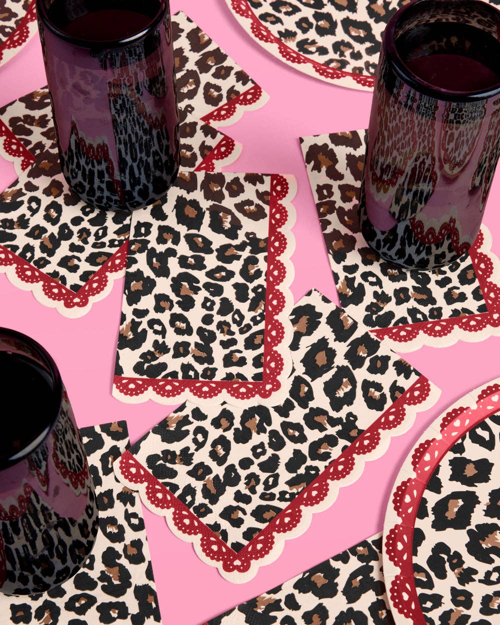 xo, Fetti - Wholesale Disposable Napkin - Wild Thing Napkins - 25 paper napkins, cheetah, safari, Vday6