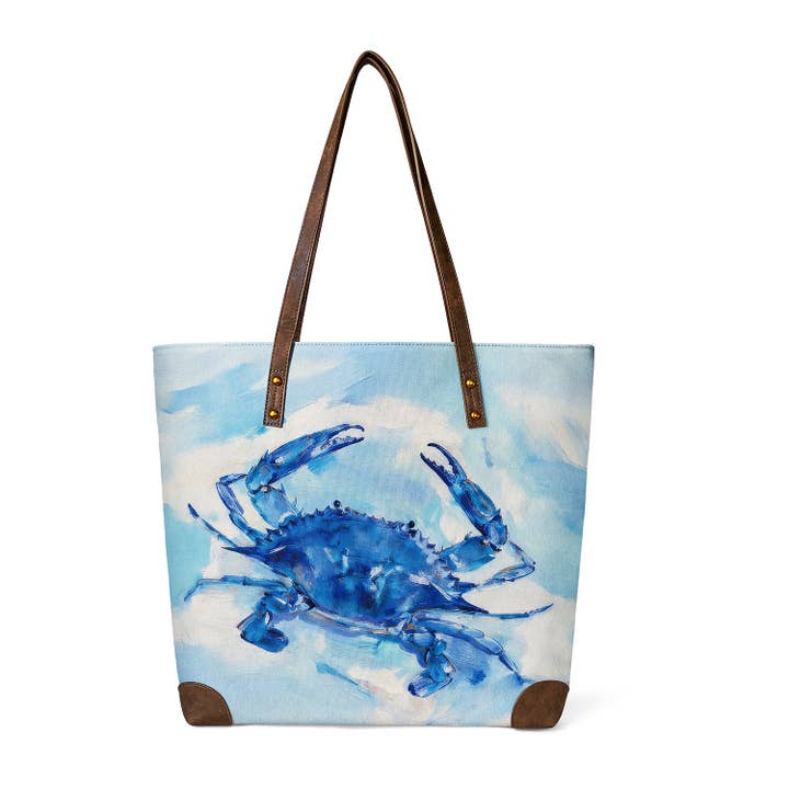 Blue Crab Tote brings coastal shoppers joy for wholesale by ANNGOTI