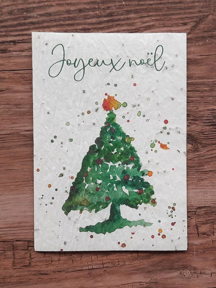 Kort til plante - Glædelig jul (grantræ) for engroshandel hos Des Mots Qui Fleurissent