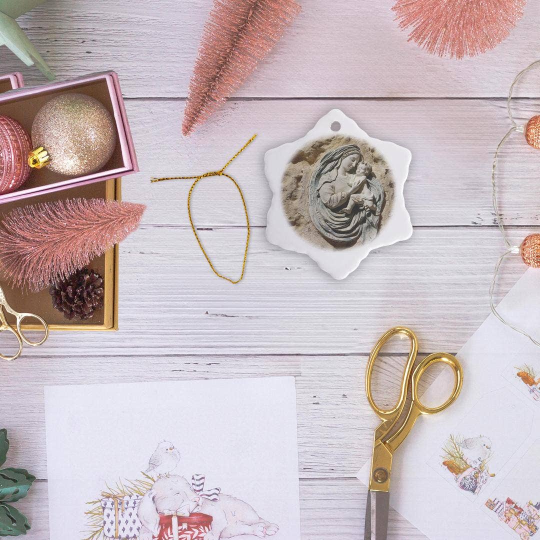 3dRose - Wholesale Ornament - 3dRose, Valletta, Malta. Walled city, Mother and a child fresco on limestone., Ornament12