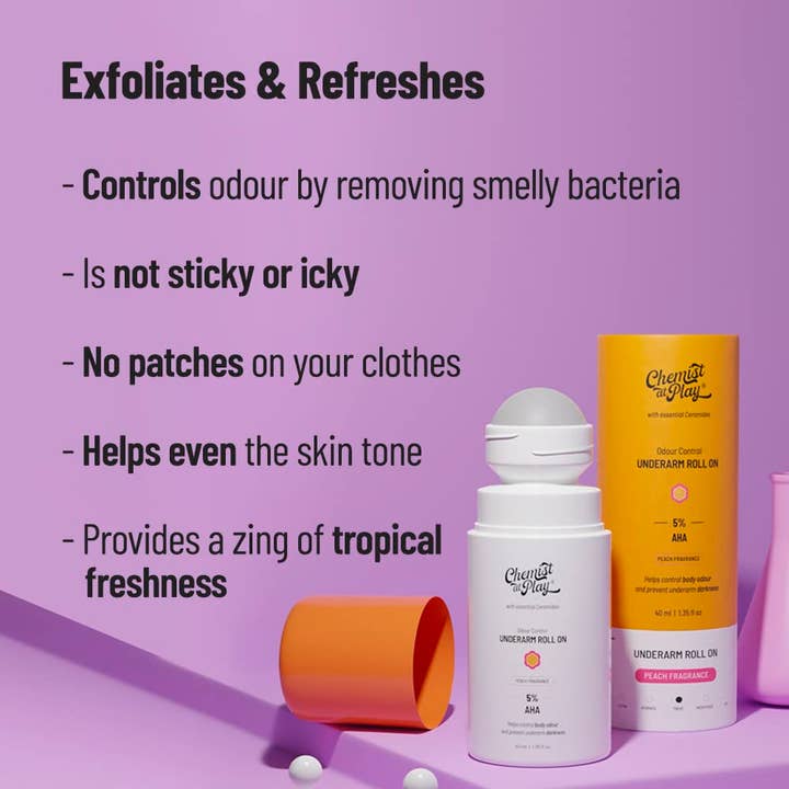 Innovist - Wholesale Deodorant – Unisex - Chemist at Play Under-Arm Deodorant with Acids, Peach, 40ml3