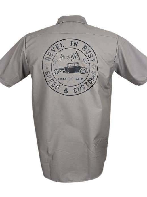 Revel in Rust arbetskjorta i grått för wholesale av Steady Clothing