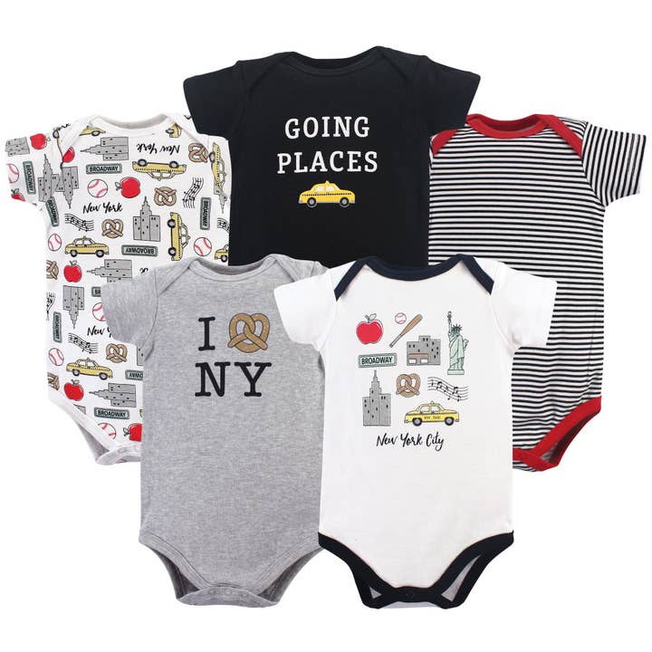 Hudson Baby Cotton Bodysuits, New York for wholesale by BabyVision