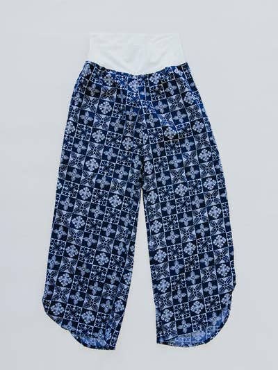 Pantalon Pau Hana - Matelassé Ulu - Marine pour la vente par Wings Hawaii
