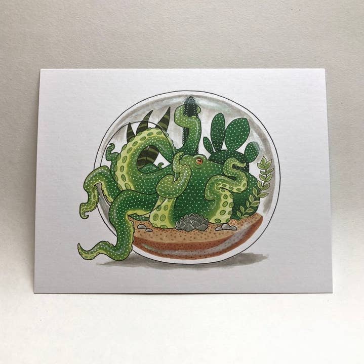 Cactopus Postcard for wholesale by Jillian Nickell Illustration