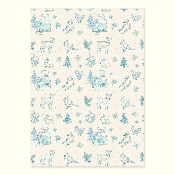 Winter Wonderland Postcard – Cozy Snowy Forest and Animals for wholesale by Ivna Lins