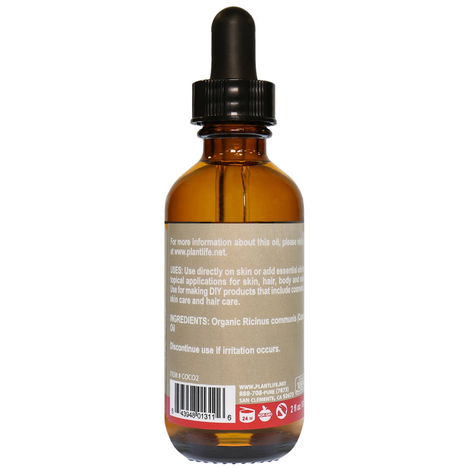 Plantlife - Vente Huile pour le bain/corps - Huile de ricin 2 oz1