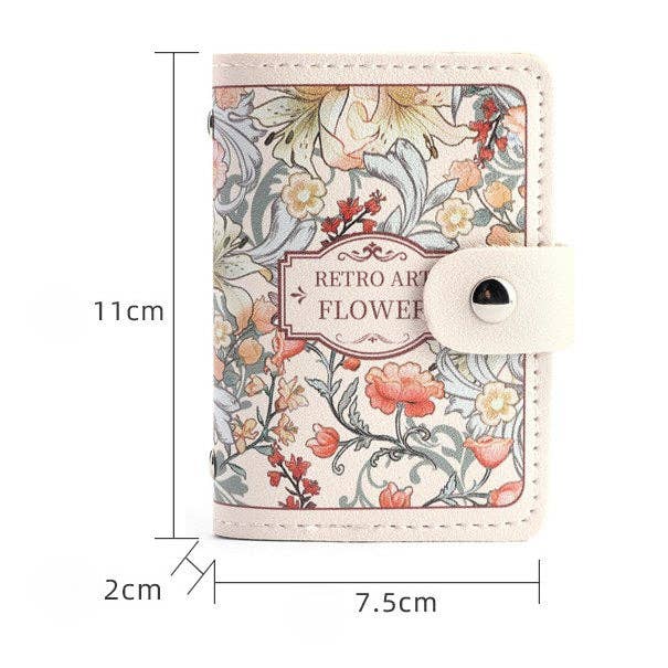Dipped Shop - Vente Porte-cartes – femme - Étuis à Cartes en Cuir Vintage à Motifs Floraux DP25C6534