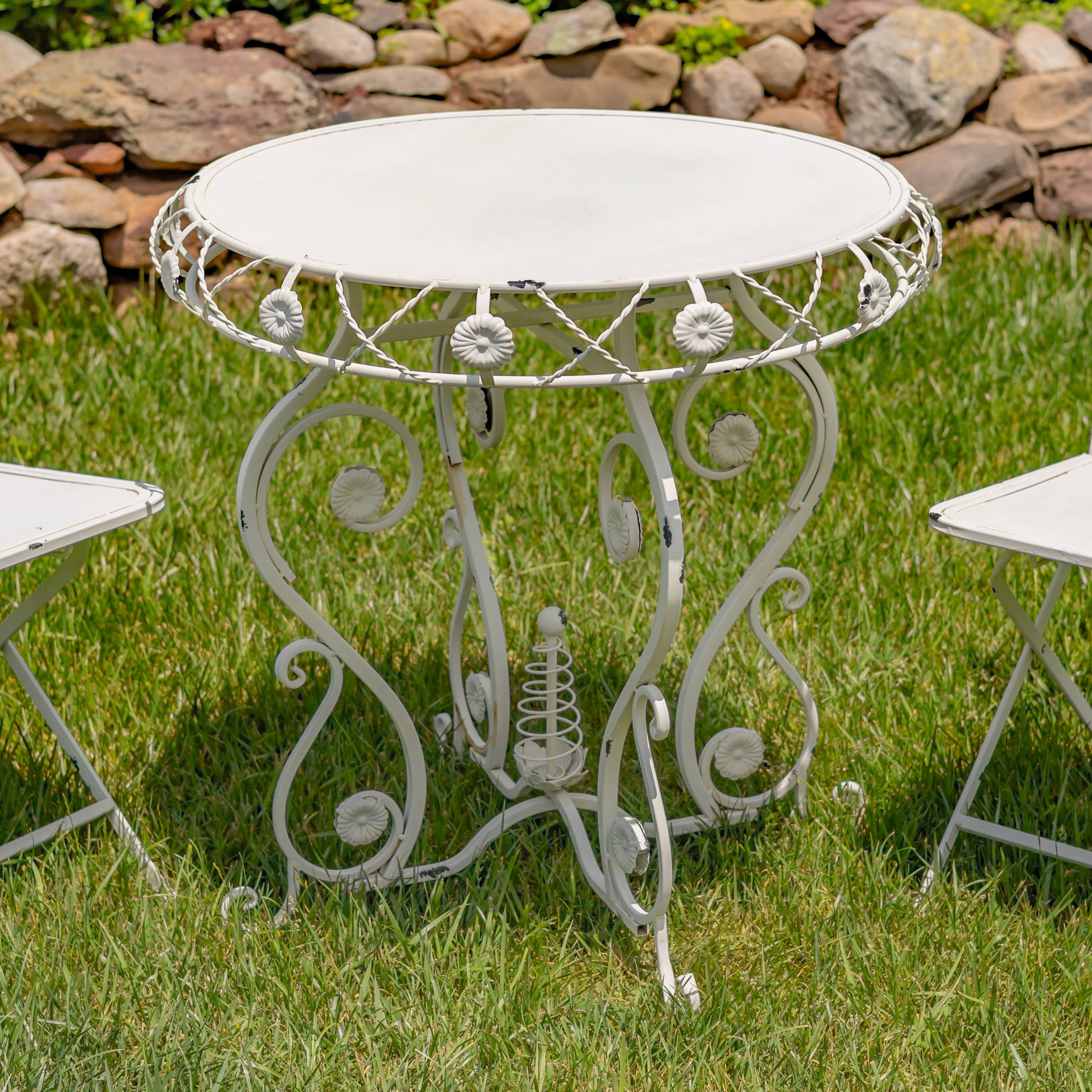 Zaer Ltd. International - Wholesale Patio Set - "Copenhagen 1843" Round Chair and Table- 3PC/ST- 3 Colors15
