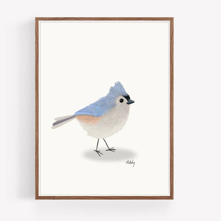 Tufted Titmouse - Woodland Bird Illustration for wholesale by Annie Bailey Art