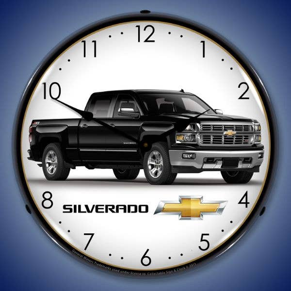 Chevrolet Silverado Svart för wholesale av Collectable Sign and Clock LLC.