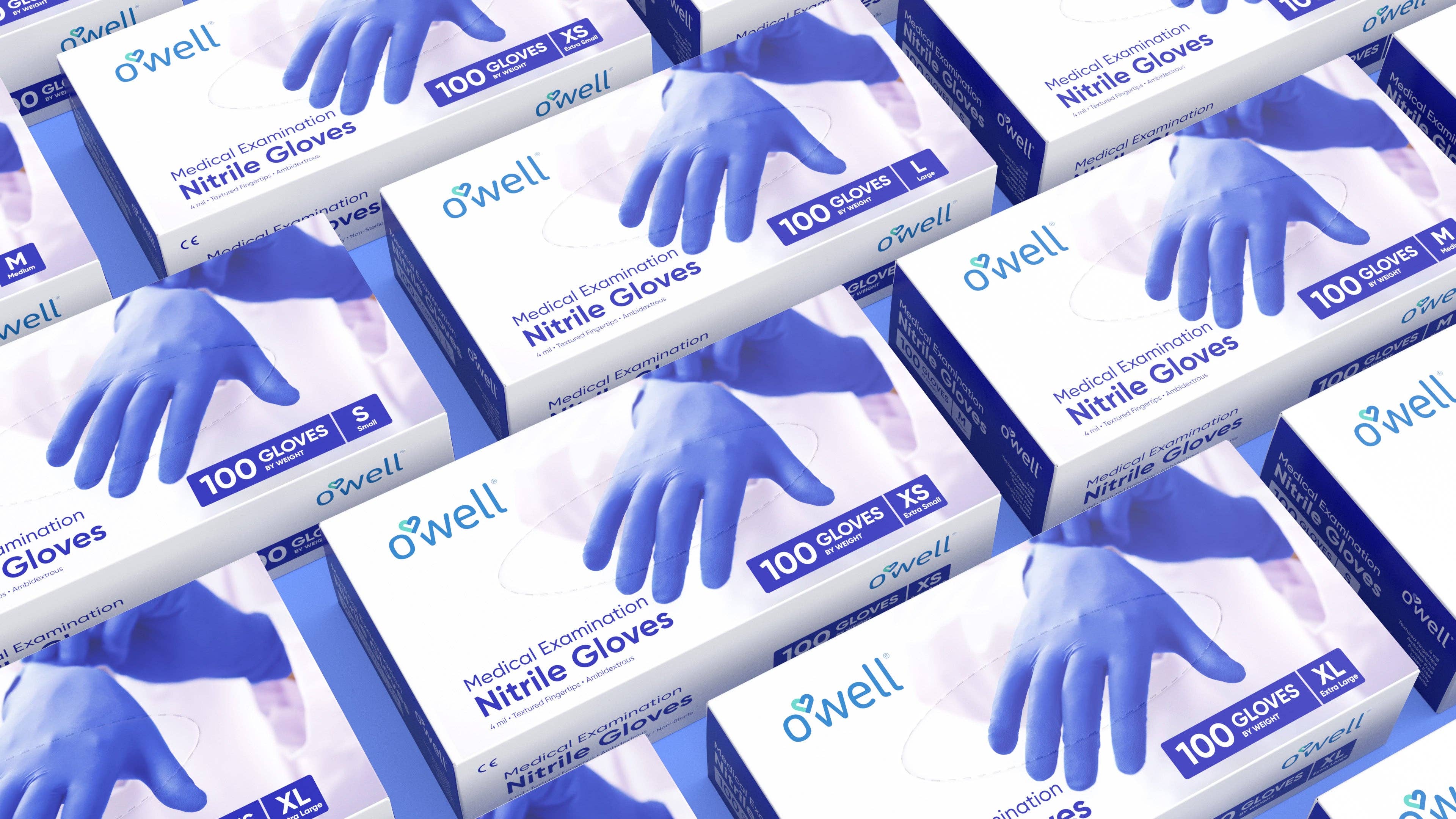 OWELL LLC - Wholesale Cleaning Gloves - OWELL Blue Medical Exam Nitrile Disposable Gloves -100 Count7
