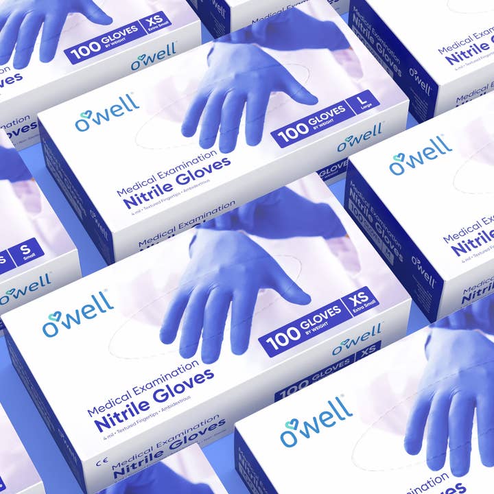 OWELL LLC - Wholesale Cleaning Gloves - OWELL Blue Medical Exam Nitrile Disposable Gloves -100 Count7