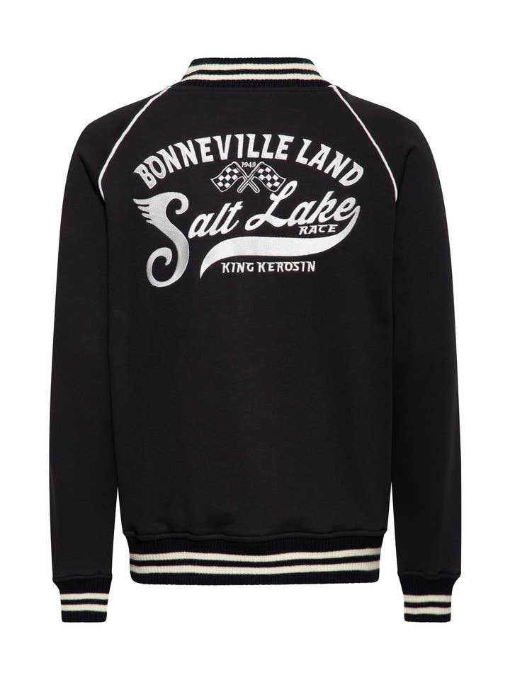 Casaco universitário "Salt Lake Race" em preto por atacado de KING KEROSIN