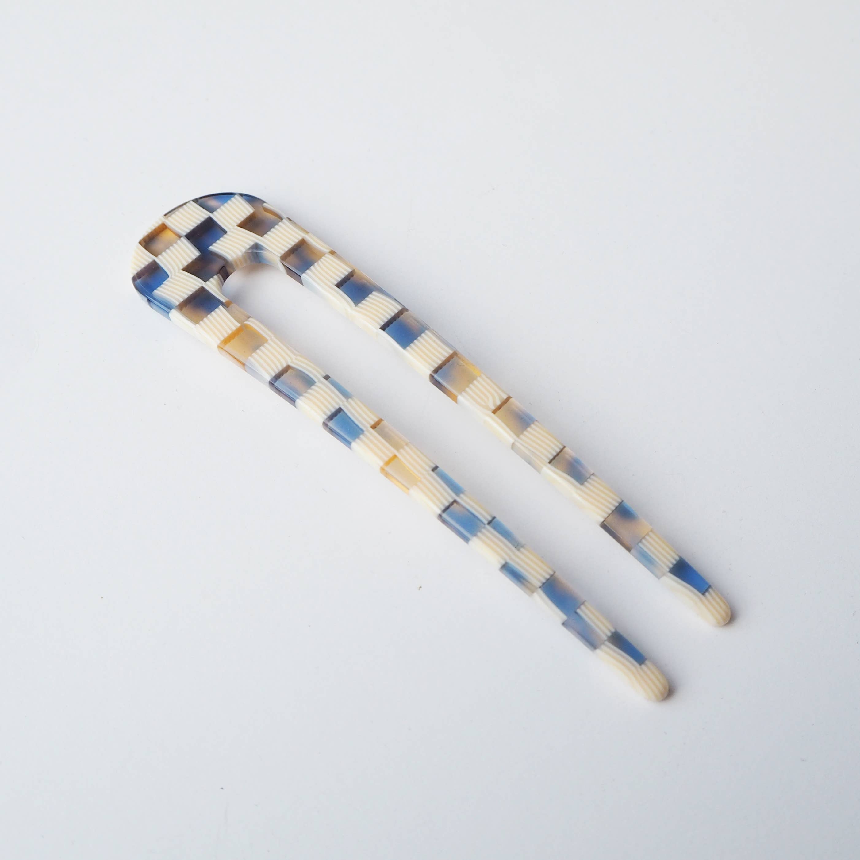 Custom Made - Wholesale Hair Pin - Ocean Checker Acetate Resin French Hair Pin7