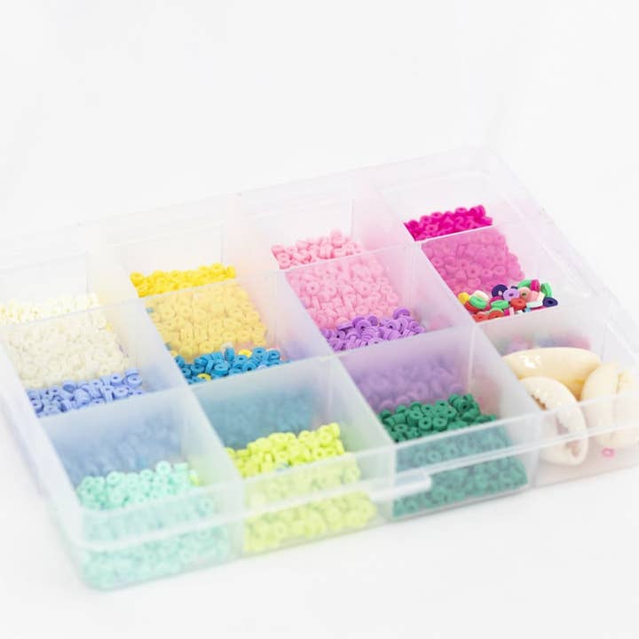 La Petite Épicerie - Wholesale Beads - Box of 11 POP colors of 3mm Heishi beads + accessories10