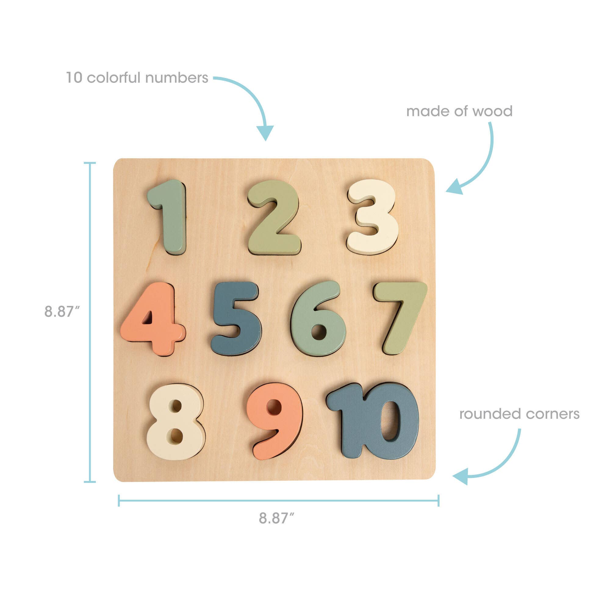 Pearhead - Wholesale Puzzle - Kids - Wooden Numbers Puzzle, Montessori Learning Toy3