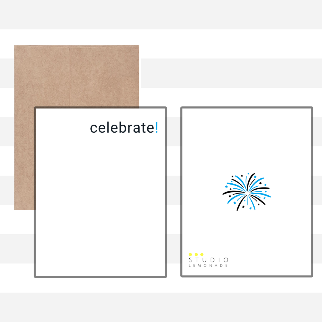 STUDIO LEMONADE - Wholesale Congratulations Card - celebrate! Greeting Card with Kraft Envelope5