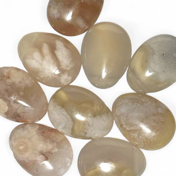 La Boîte à Cailloux - Vente Breloques/médailles personnalisées - Pendentif agate fleur de cerisier Madagascar AA (pierre trouée)1