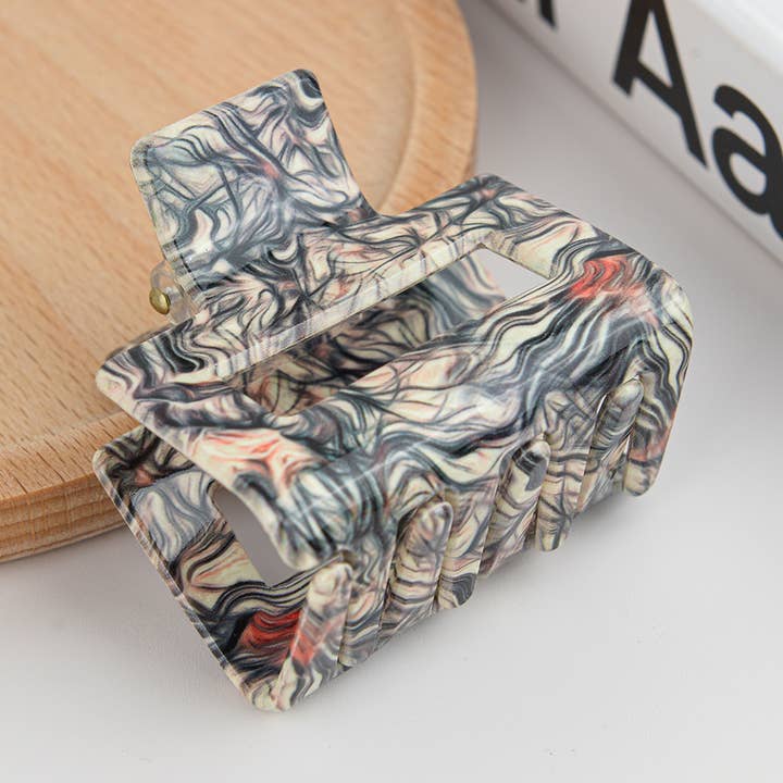 TheDivaSoap – Engroshandel Hårspænde - Dame – Acetat Square Farverigt Print Hair Claw Clip, Miljøvenlig7