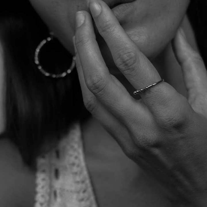 Bijoux 7bis - Wholesale Band/Stacked Ring - Steel Ring Fine Ring Overhung 4 Balls3