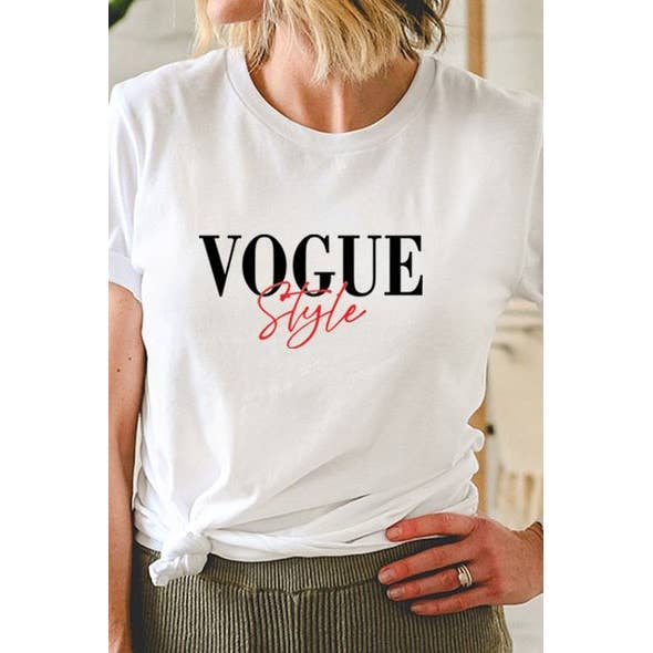 Clothing of America - Wholesale Screen Printed T-Shirt - Women's - VOGUE STYLE graphic tee2