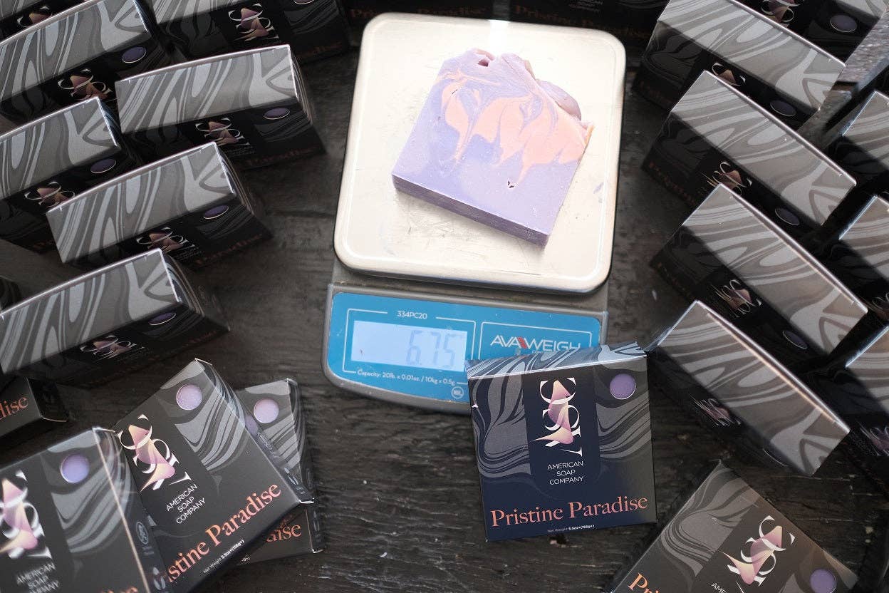 American Soap Company, LLC - Vente Pains de savon - Barre de savon artisanale de luxe parfumée Pristine Paradise1