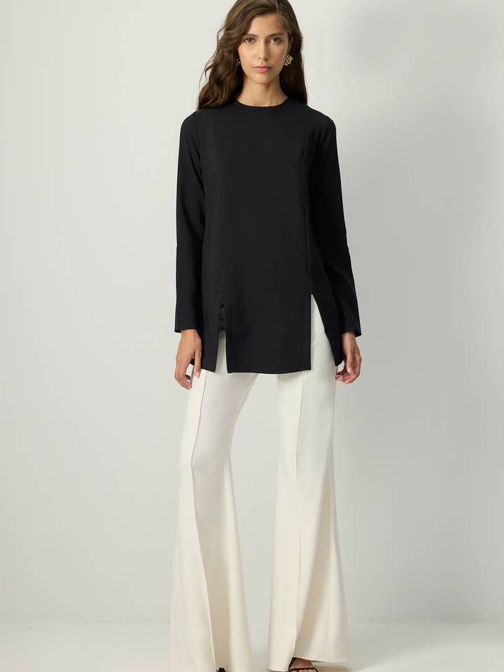 Slit Hem Crepe Tunic Top for wholesale by Touché Privé