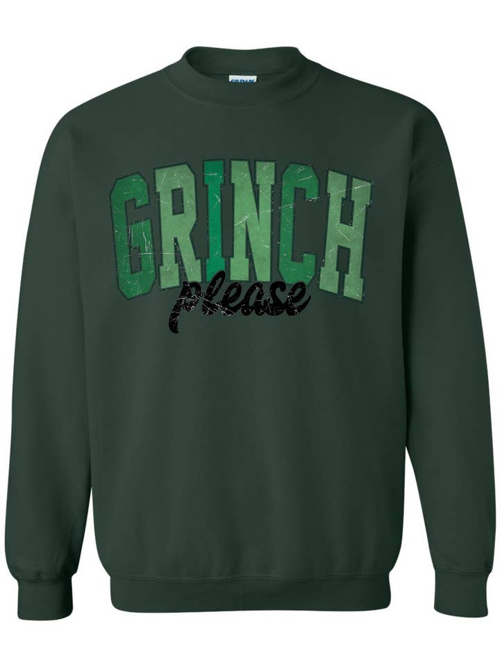 Grinch Please Crewneck for wholesale by Yellow Daffodil Threads