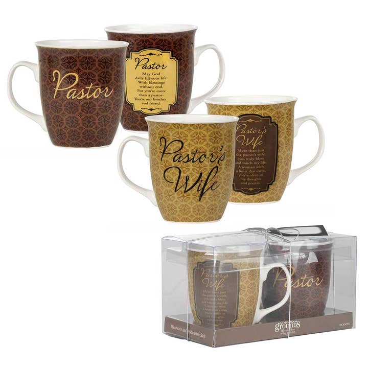 Dicksons – Caneca por atacado – Conjunto de canecas de grés Pastor And Pastor's Wife 16 oz