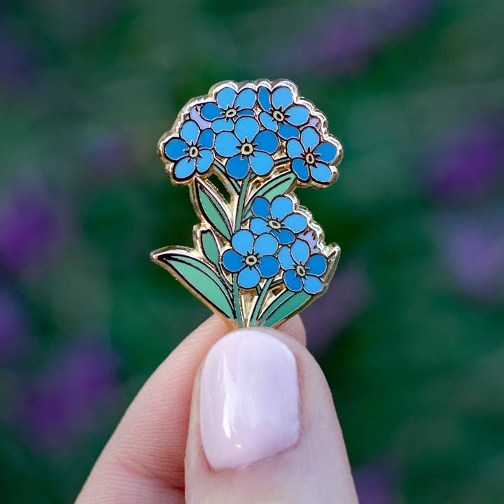Botanical Bright - Wholesale Lapel Pin/Button - Forget-Me-Not Enamel Pin1