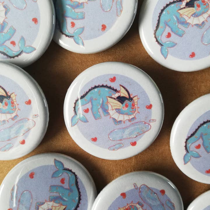 Badge Vaporeon | Bouton Vaporeon | Kit Eeveelution pour la vente par Skizzenfuchs