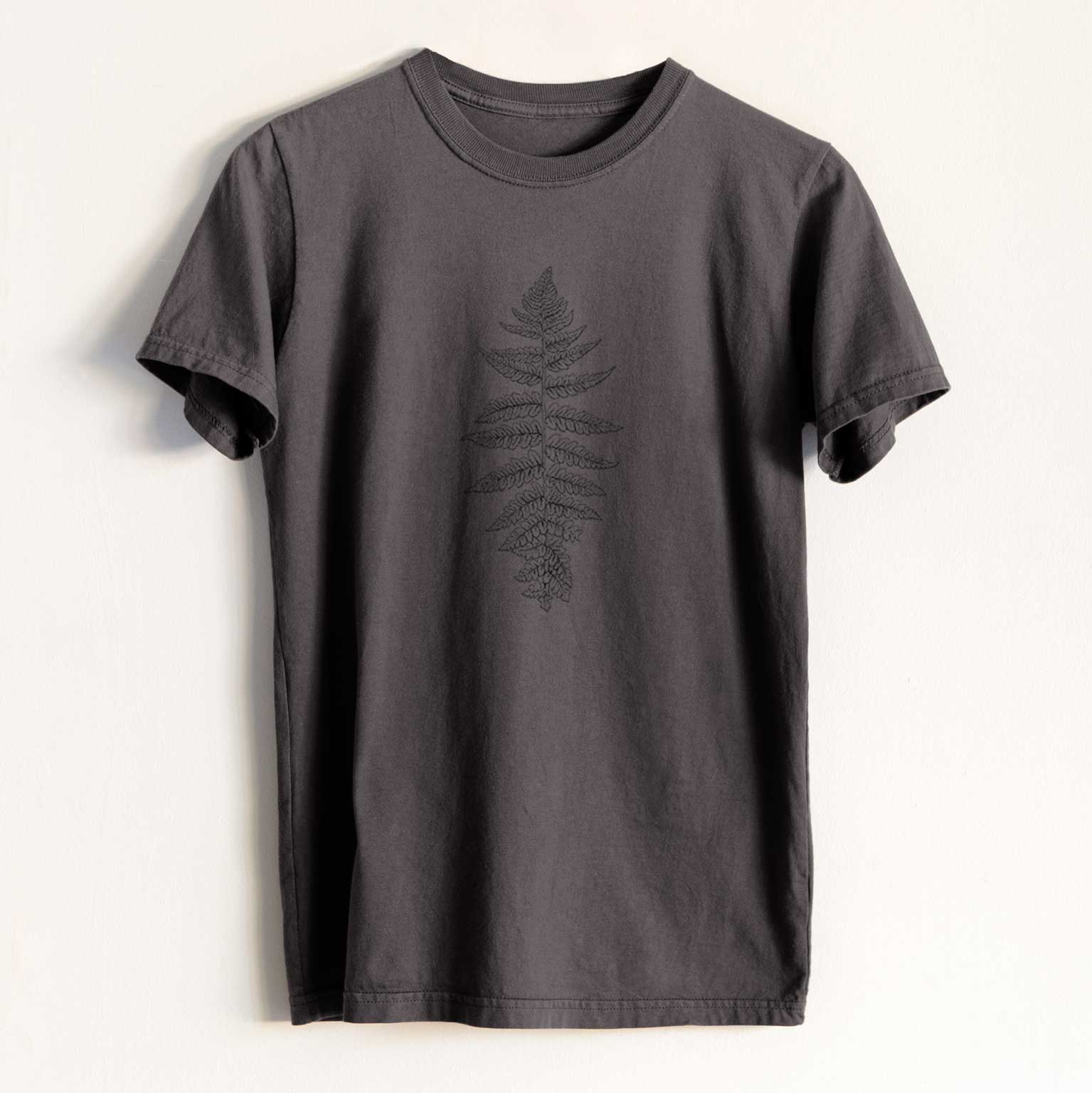 Because Tees - Wholesale Screen Printed T-Shirt - Unisex - Athyrium filix femina - Lady Fern - Heavyweight Men's 100% Organic Cotton Tee1
