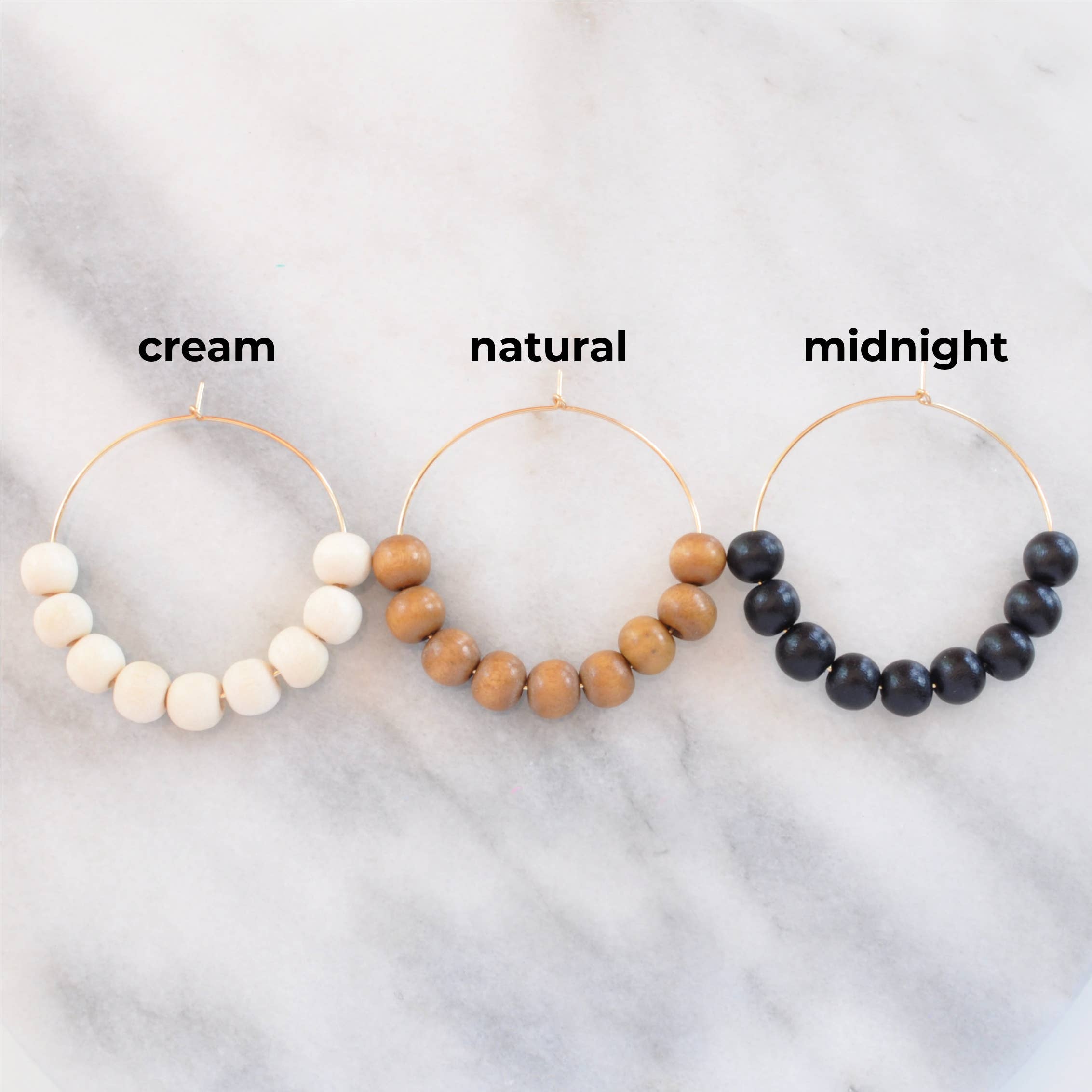 Libby & Smee - Wholesale Oorringen - Wood Bead Hoepeloorbellen12