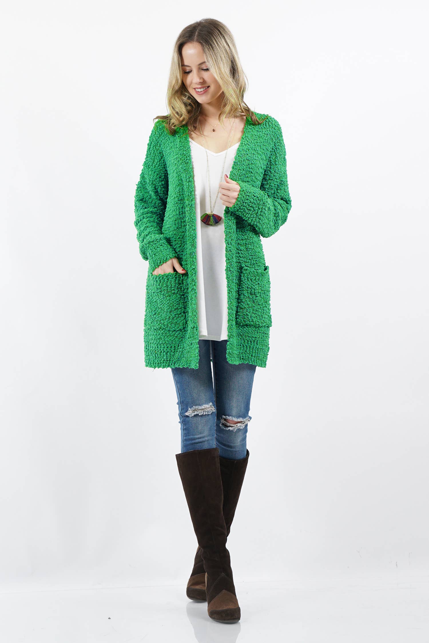 42POPS - Wholesale Cardigan - Women's - Popcorn Sweater Cardigan w/ Pockets38