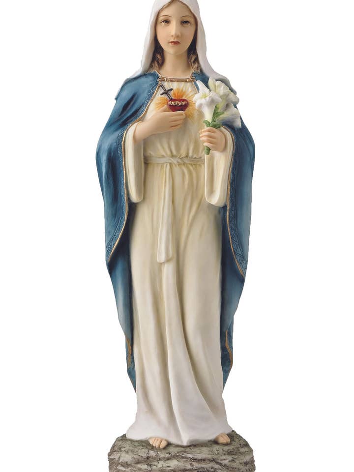 Immaculate Heart of Mary Statue in Color 10" for wholesale by Goldscheider of Vienna