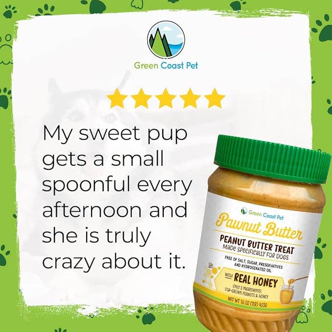 Green Coast Pet - Vente Friandises – chien - Beurre de cacahuète pour chiens avec miel sans xylitol 16 oz5