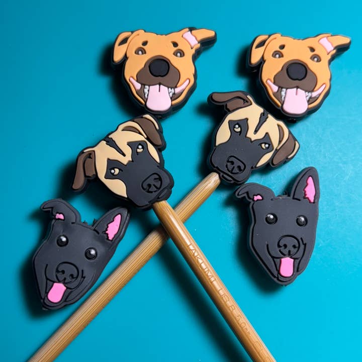 Knitting Needle Point Protectors - Various Dog Breeds for wholesale by Comma Craft Co