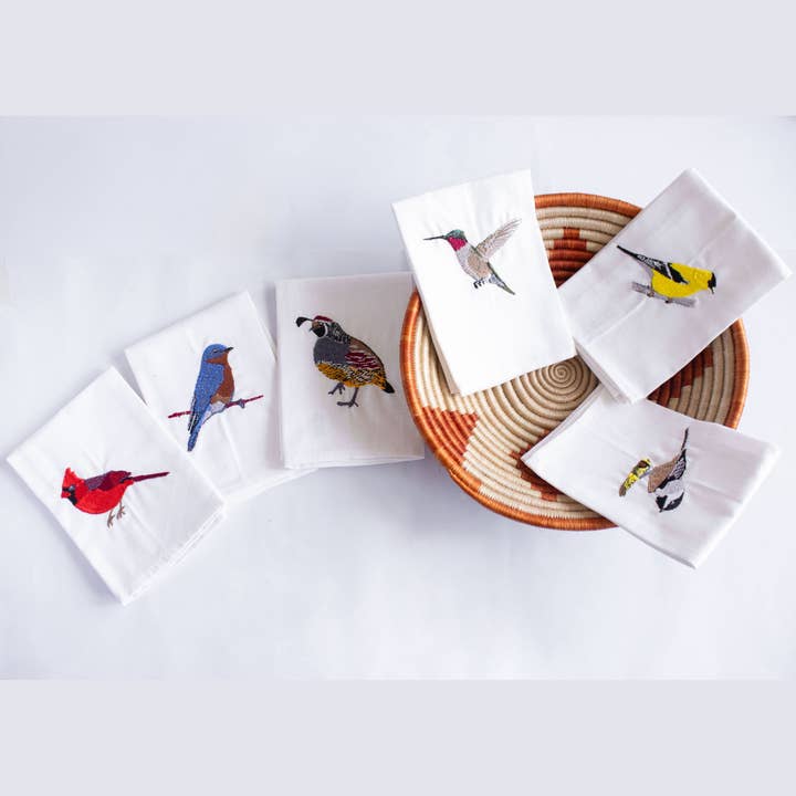 Bird Embroidered Cloth Napkin for Tables – 100% Cotton for wholesale by Ecodunia