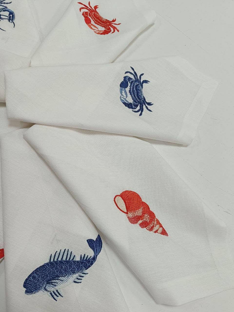 Handmade Originals Ukraine - Wholesale Dinner & Cloth Napkin - Embroidered Napkins Premium Quality 16x16'' - Sea9