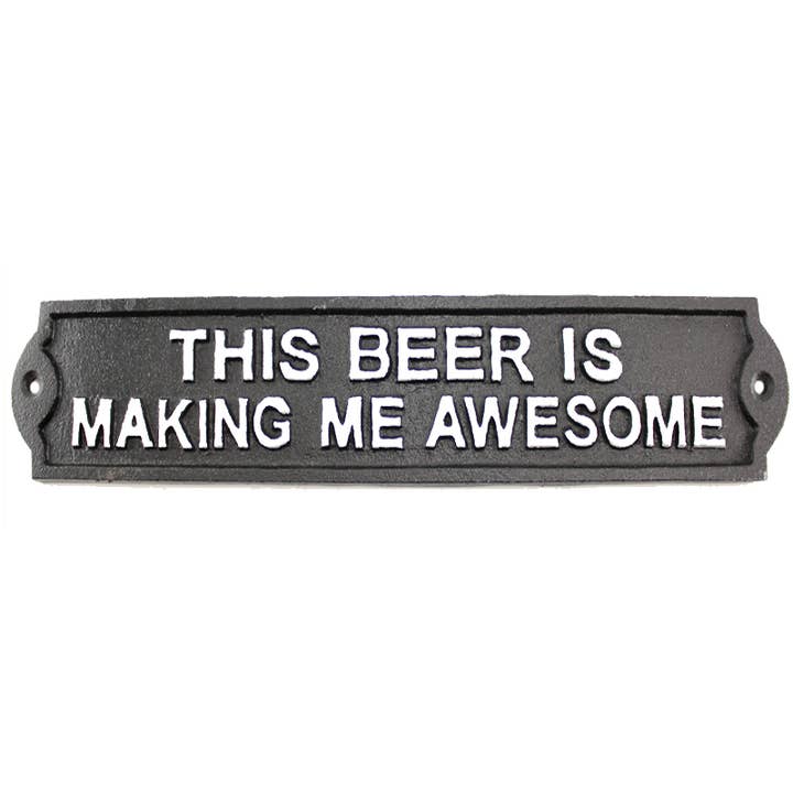 Cast iron Beer Awesome Sign for wholesale by Koppers Home