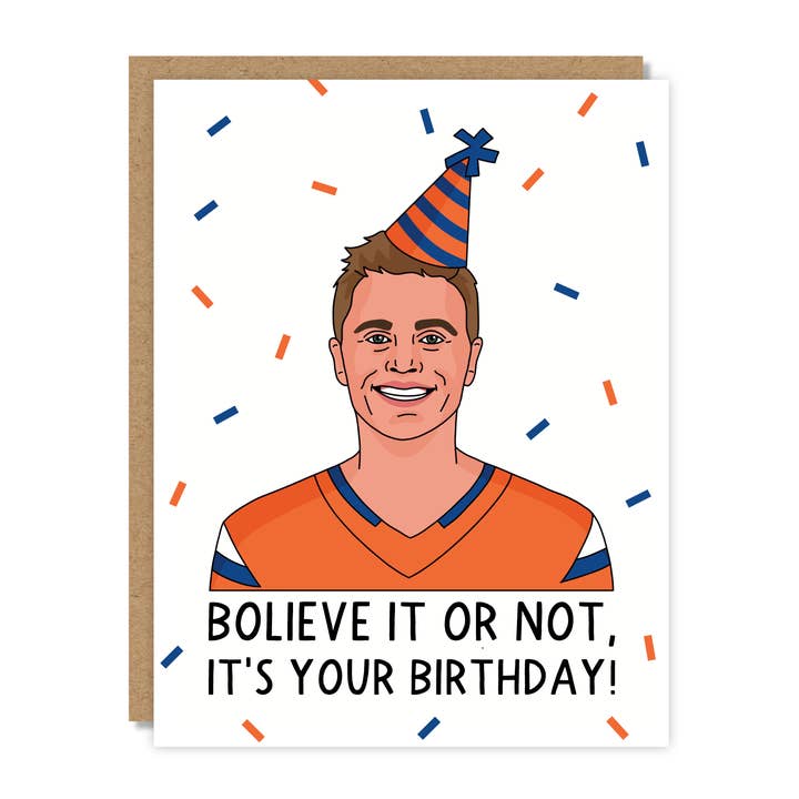 Carte d'anniversaire Bo Nix des Denver Broncos pour la vente par Tiny Buffalo Designs Co.