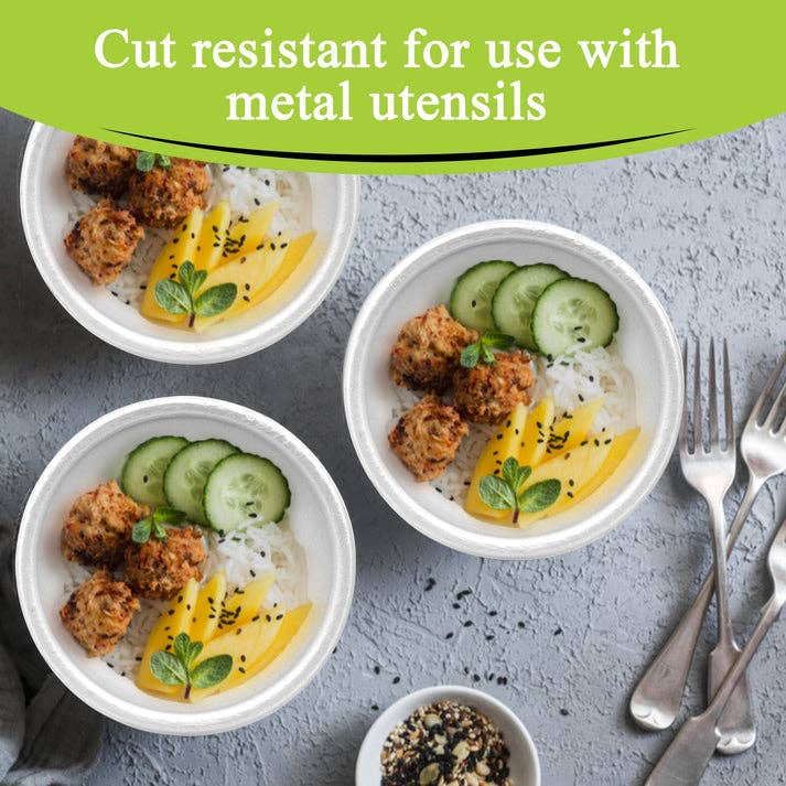 White Three Leaf 12 Oz (355 Ml) Bagasse Bowl, 1000 Ct. for wholesale on Faire3