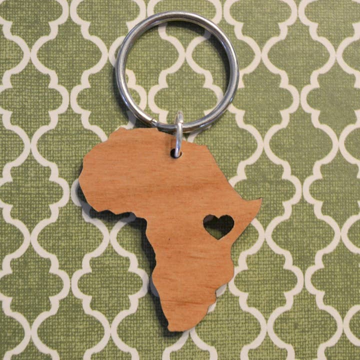 Kenya Love Wood Keychain - Africa - Great Gift Idea for wholesale by The Brassy Explorer