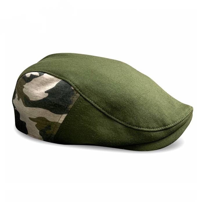 The Responder Single Panel Boston Scally Cap - Military Green & Camo for wholesale by Boston Scally